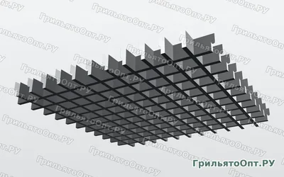 Превью 3D-модели «Решётка Грильято 100х100х40х10 мм»